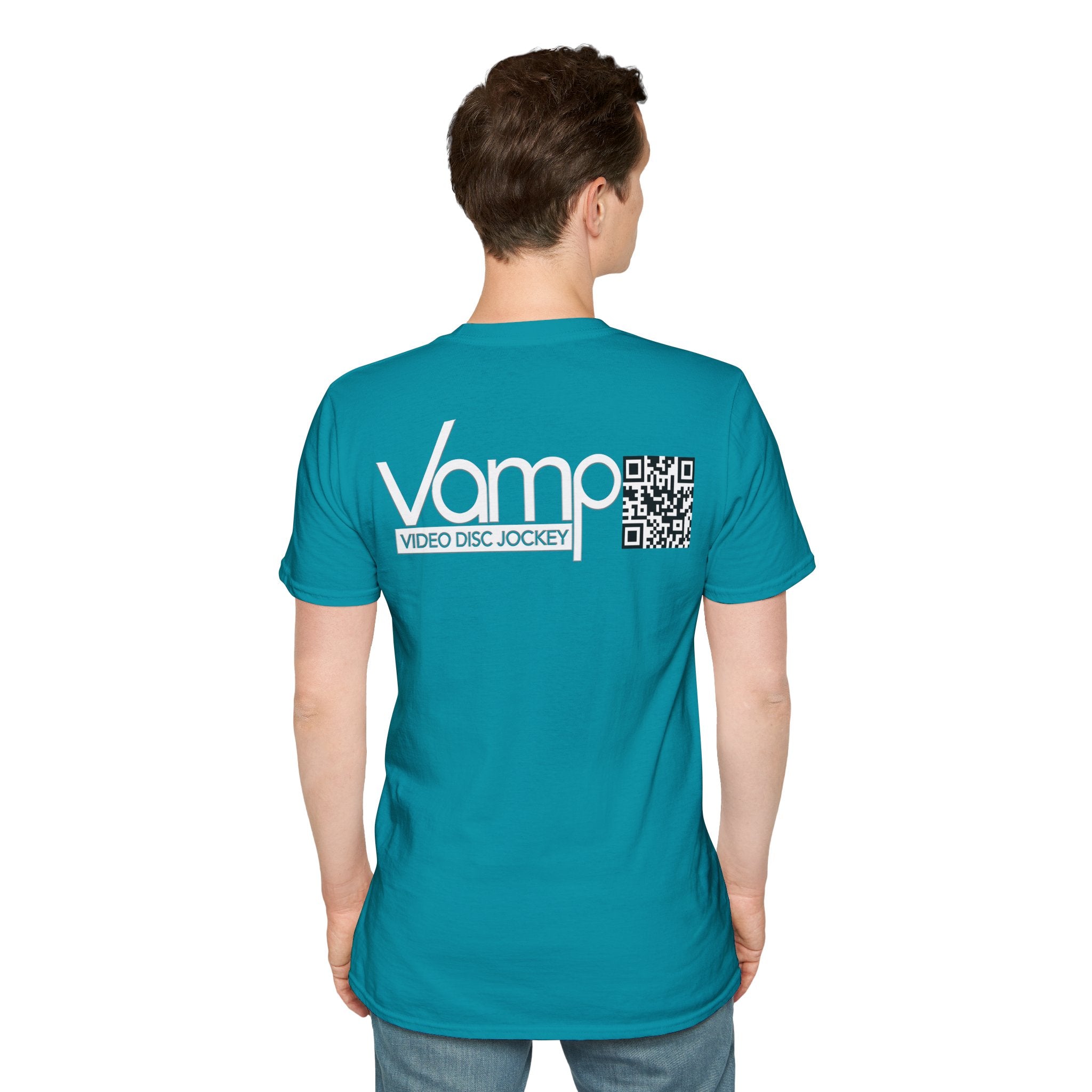 "DJ VAMP" 🎧Personalized Logo Tee – Bold, Loud, and Made to Move - QR