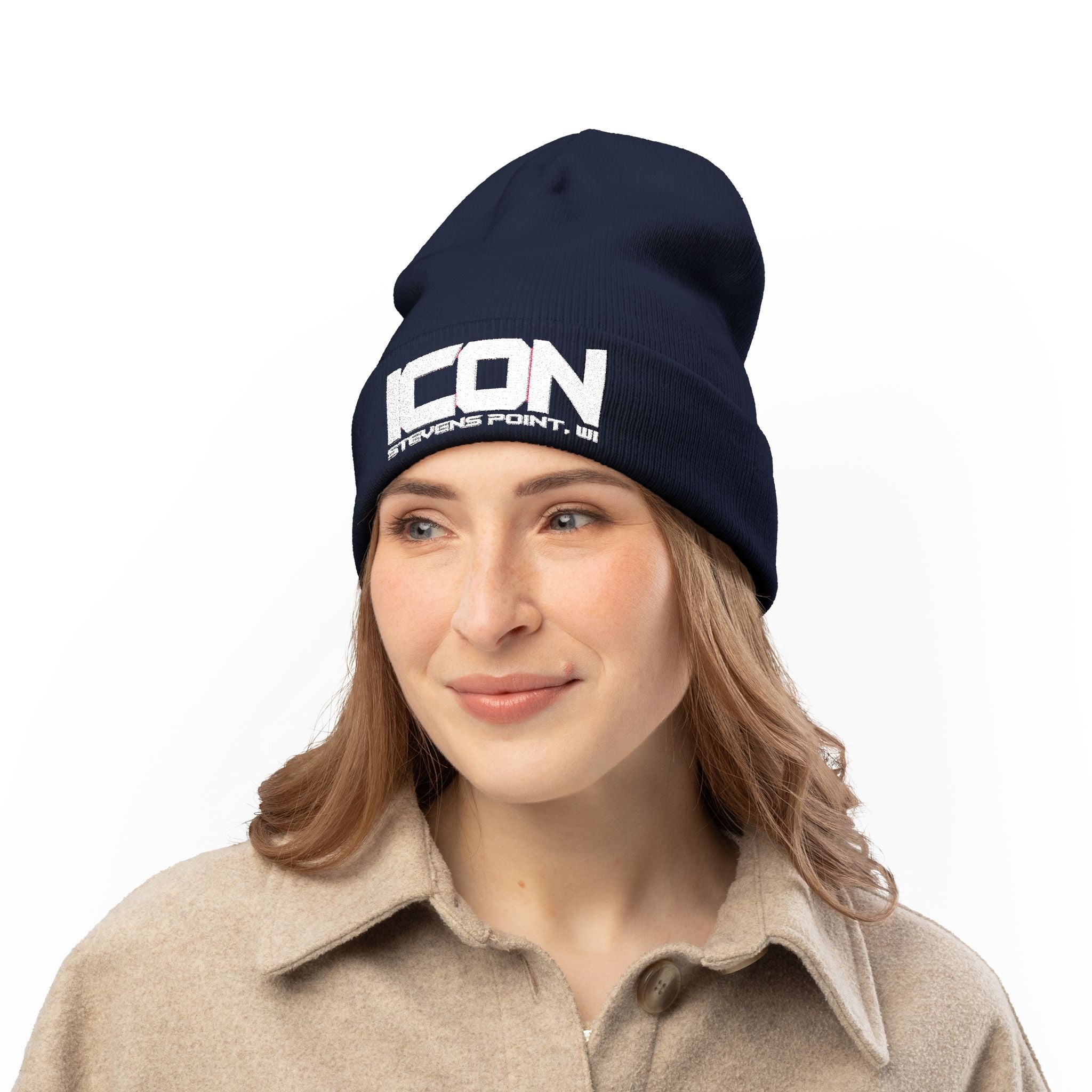 ICON Embroidered Knit Beanie – Cozy Winter Style