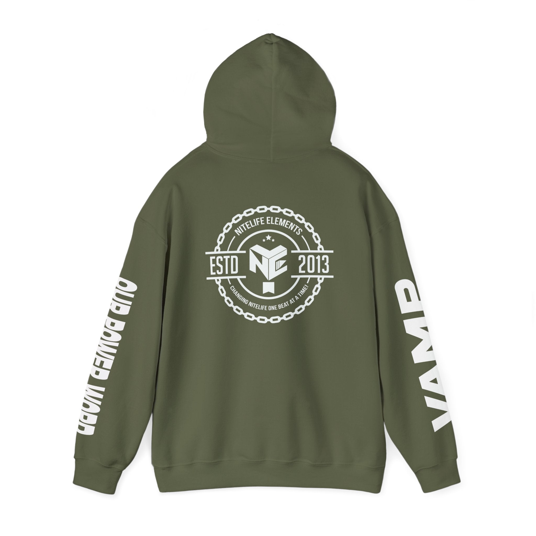 "Nightlife Elements" Customizable Unisex Heavy Blend Hoodie – Personalize w/Power Word