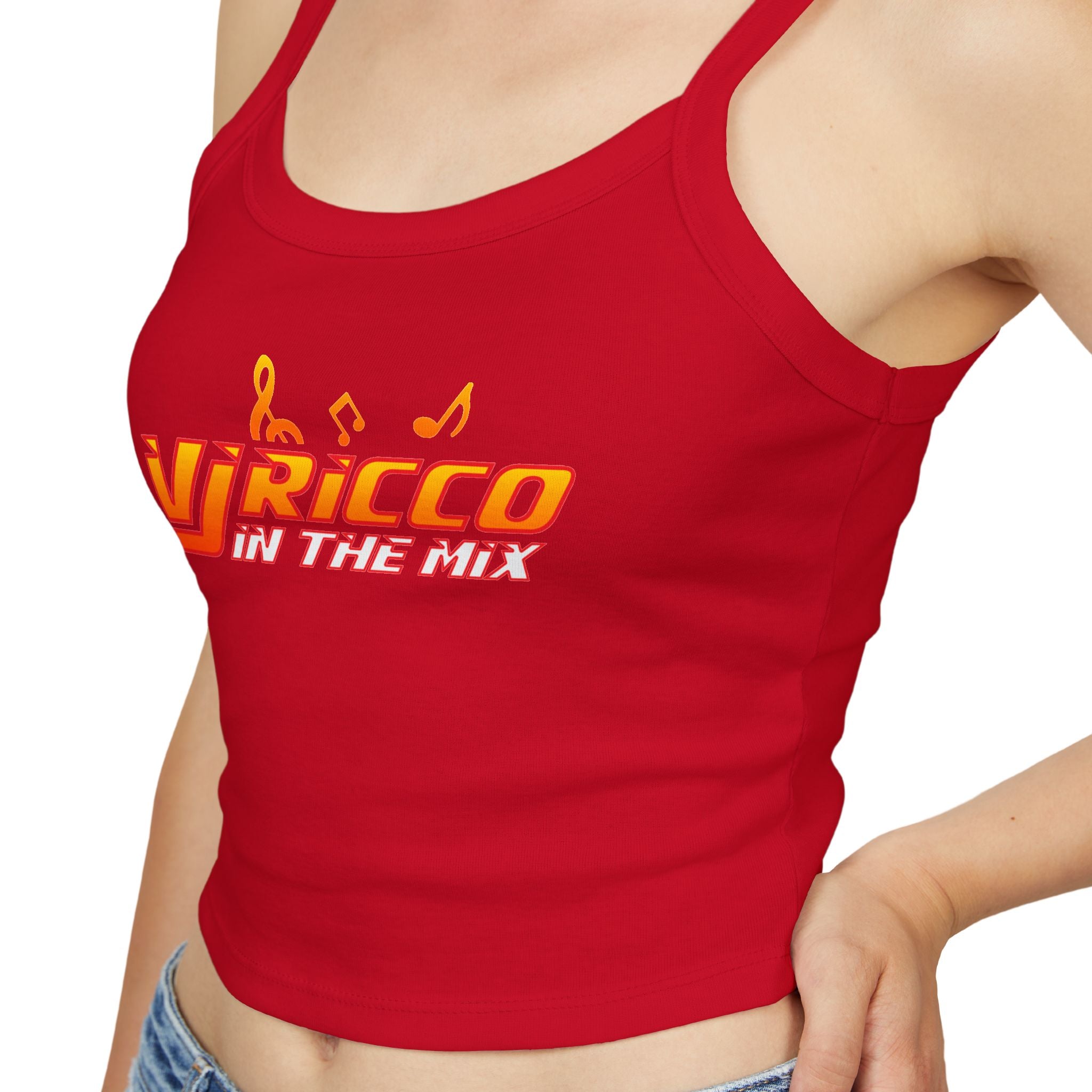 "VJ Ricco"🎤 Women’s Music Vibe Spaghetti Strap Tank – Summer Style, Festival Ready