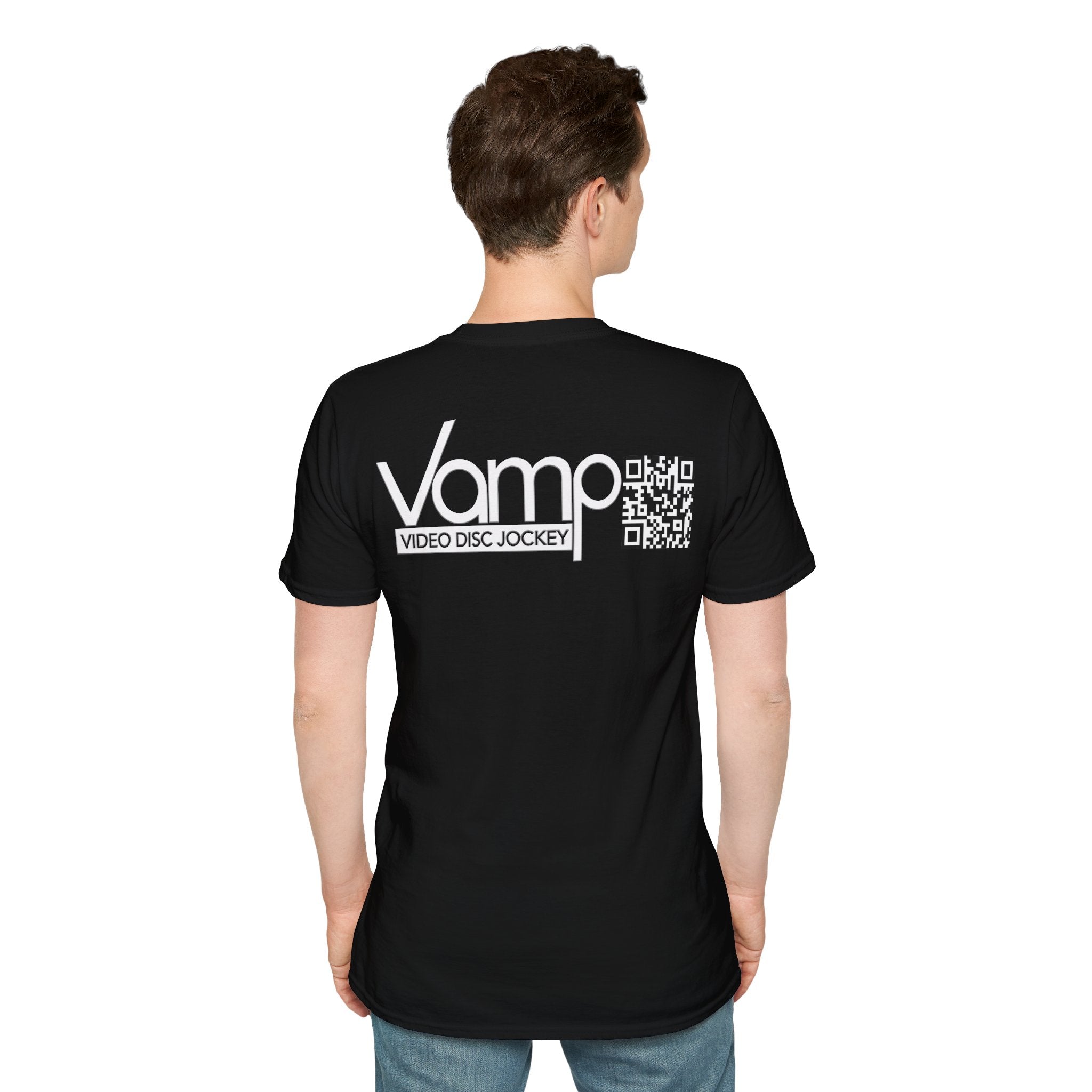 "DJ VAMP" 🎧Personalized Logo Tee – Bold, Loud, and Made to Move - QR