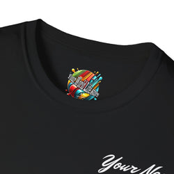 "DJ VAMP" 🎧Personalized Logo Tee – Bold, Loud, and Made to Move - QR