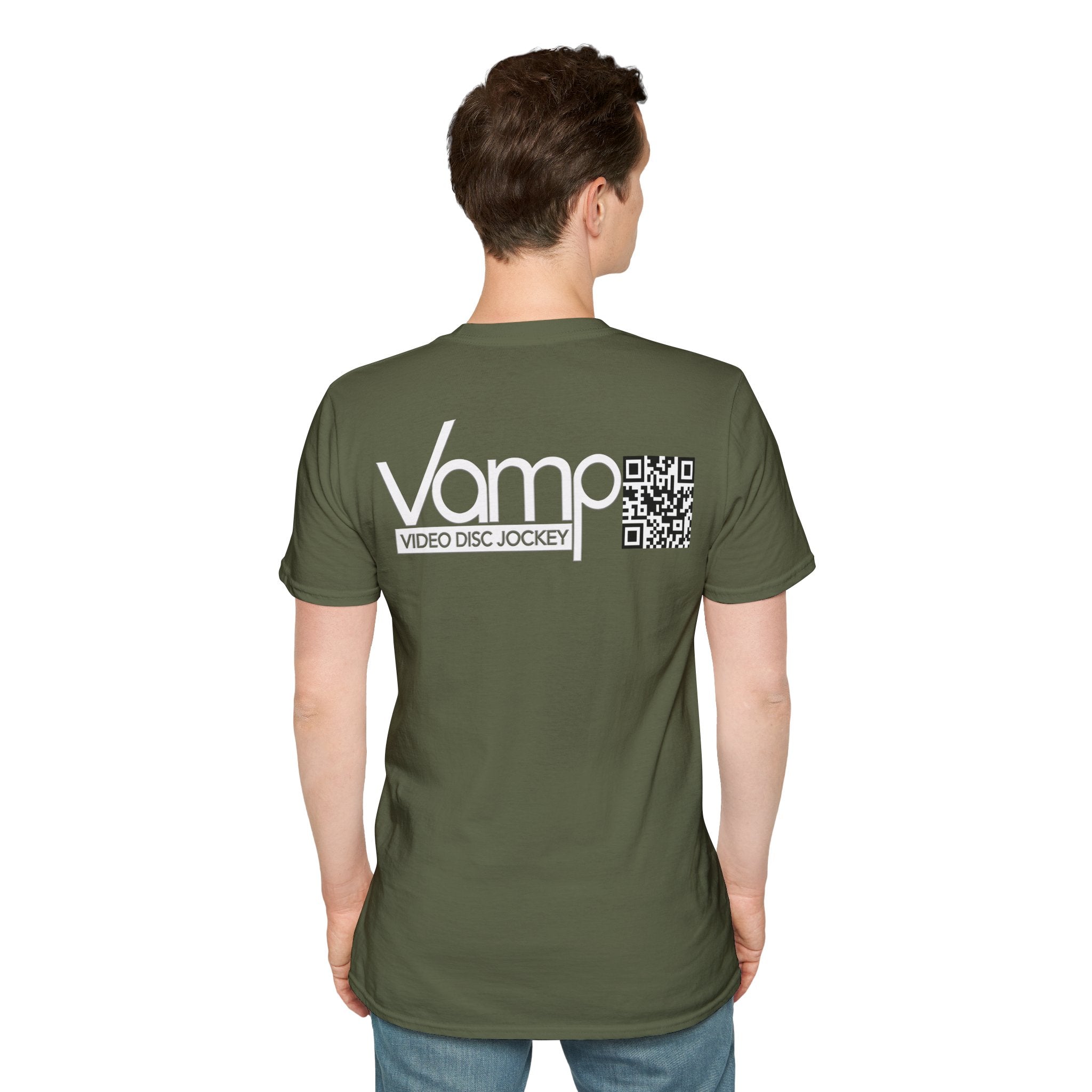 "DJ VAMP" 🎧Personalized Logo Tee – Bold, Loud, and Made to Move - QR