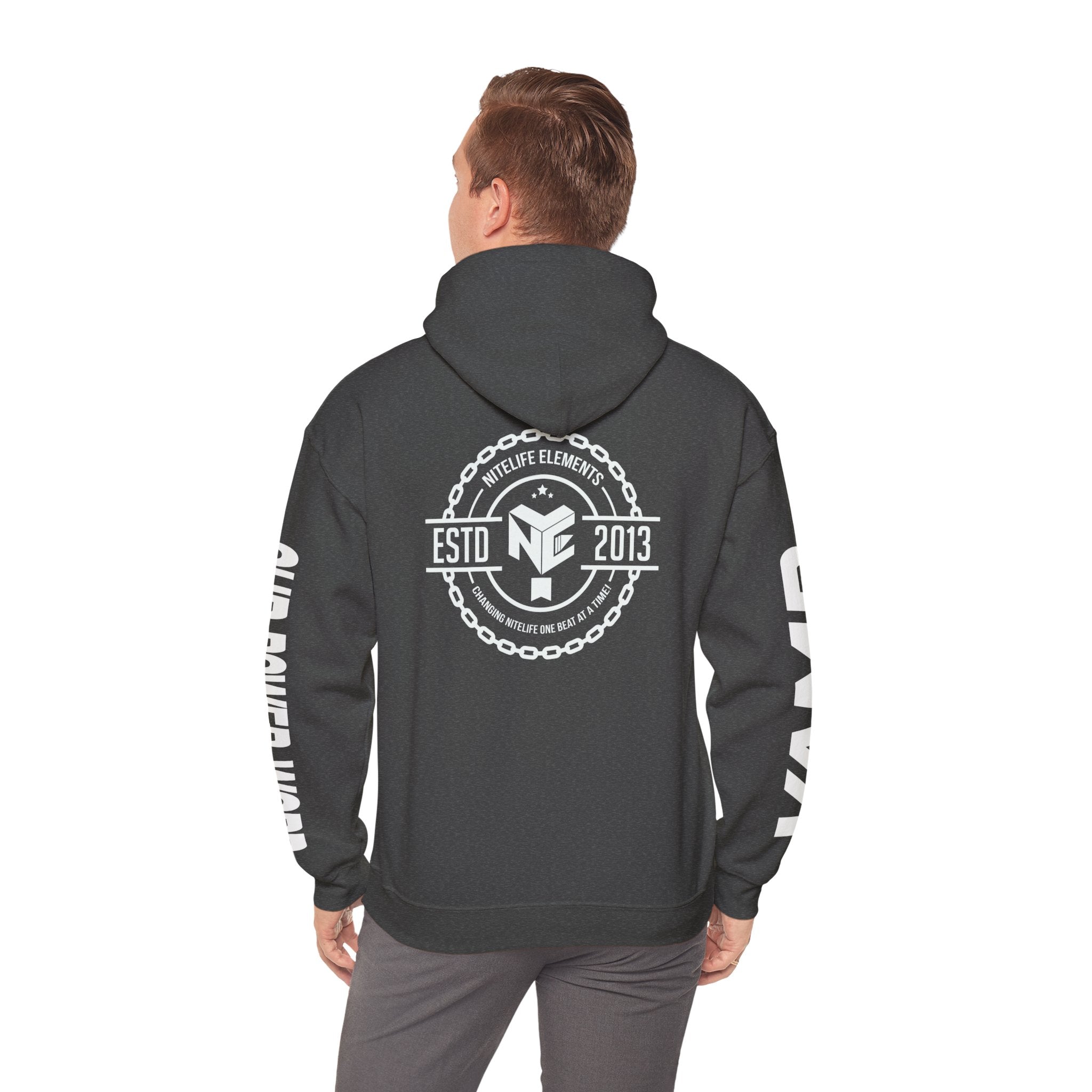 "Nightlife Elements" Customizable Unisex Heavy Blend Hoodie – Personalize w/Power Word