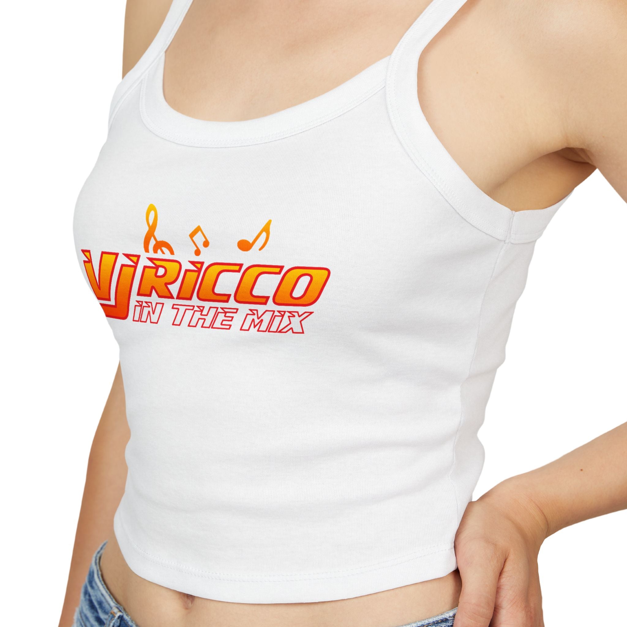 "VJ Ricco"🎤 Women’s Music Vibe Spaghetti Strap Tank – Summer Style, Festival Ready