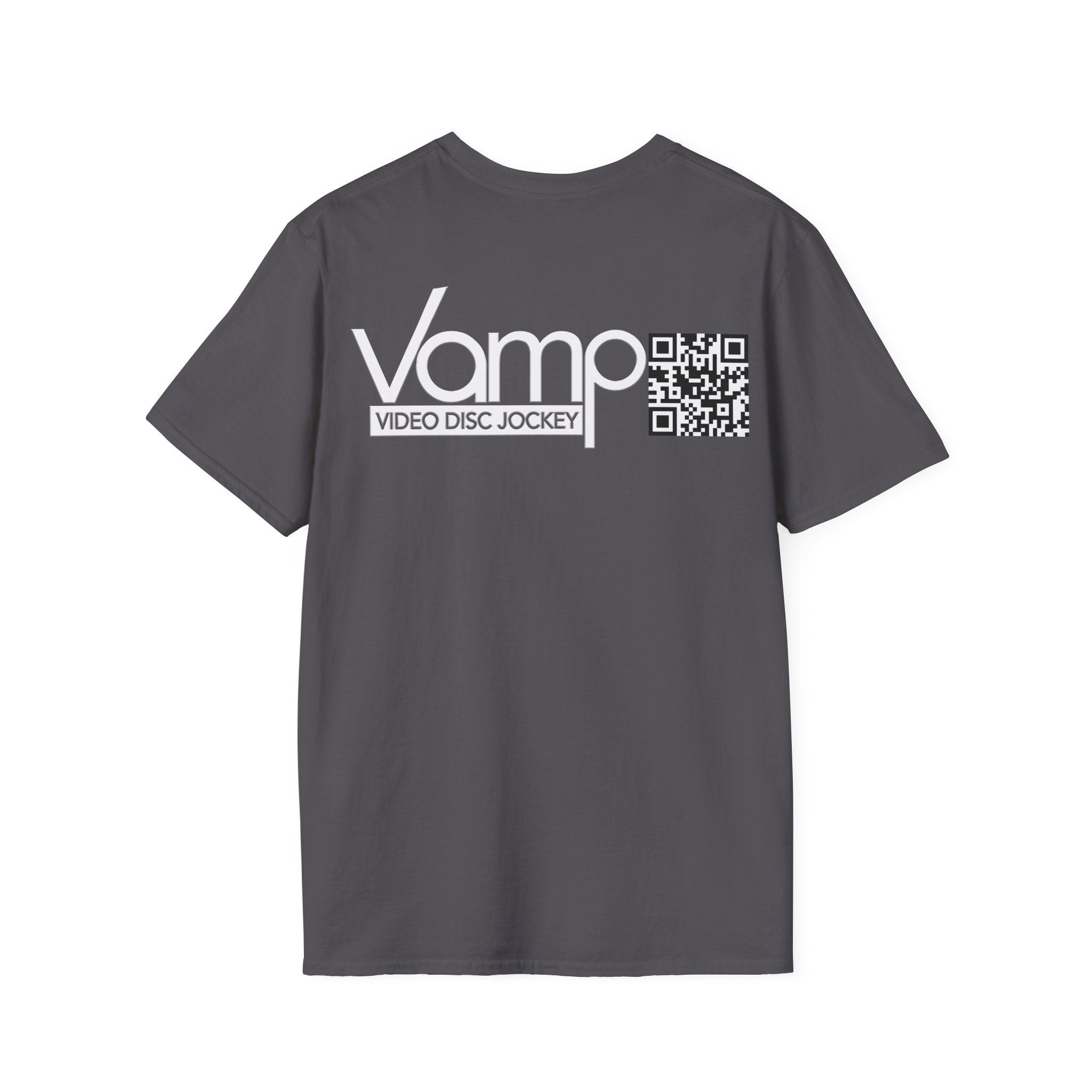 "DJ VAMP" 🎧Personalized Logo Tee – Bold, Loud, and Made to Move - QR