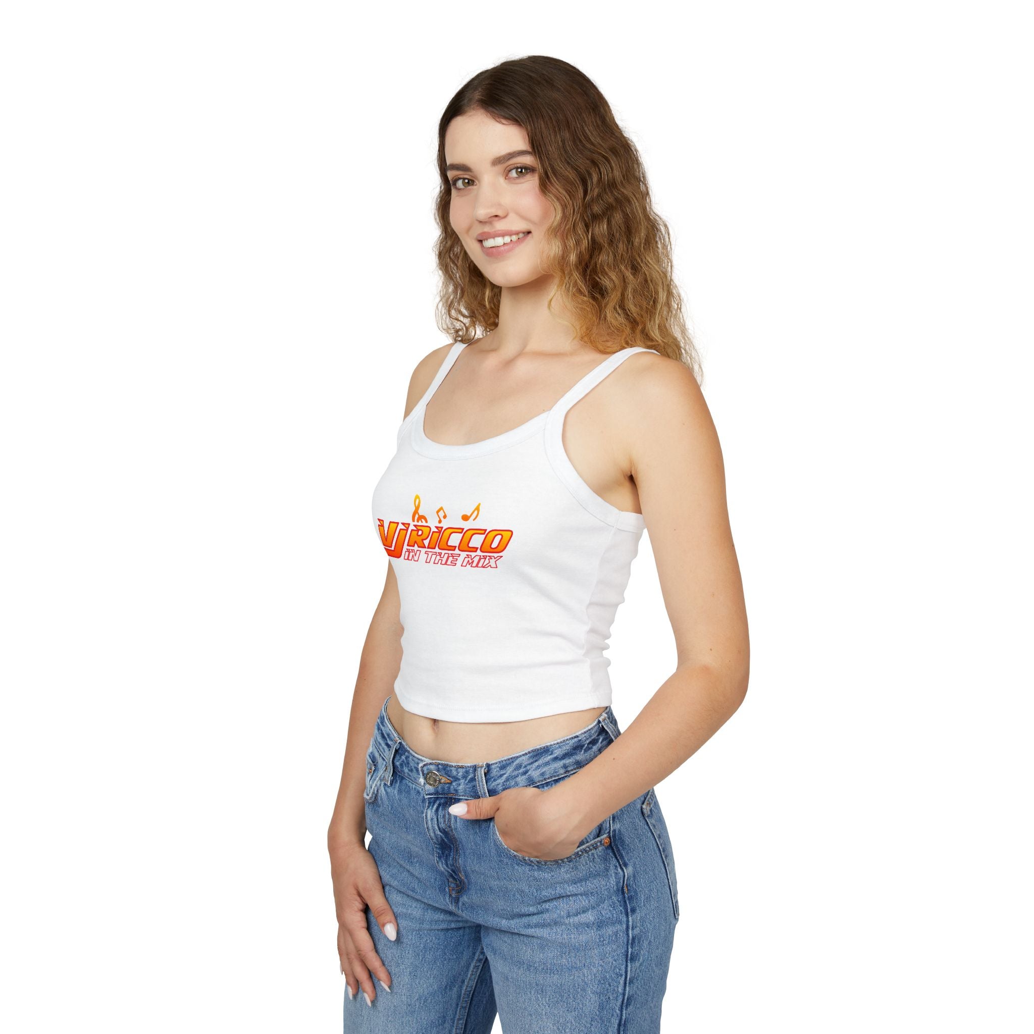 "VJ Ricco"🎤 Women’s Music Vibe Spaghetti Strap Tank – Summer Style, Festival Ready
