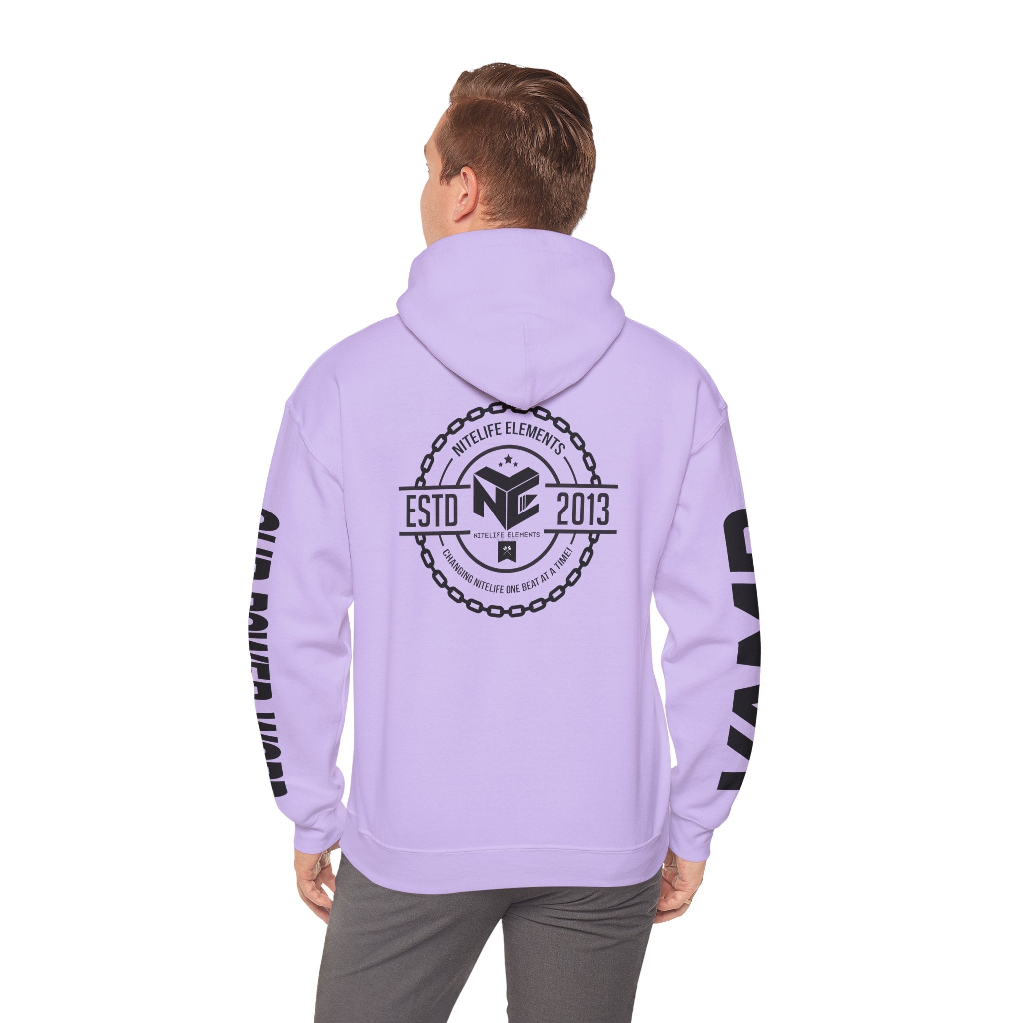 "Nightlife Elements" Customizable Unisex Heavy Blend Hoodie – Personalize w/Power Word