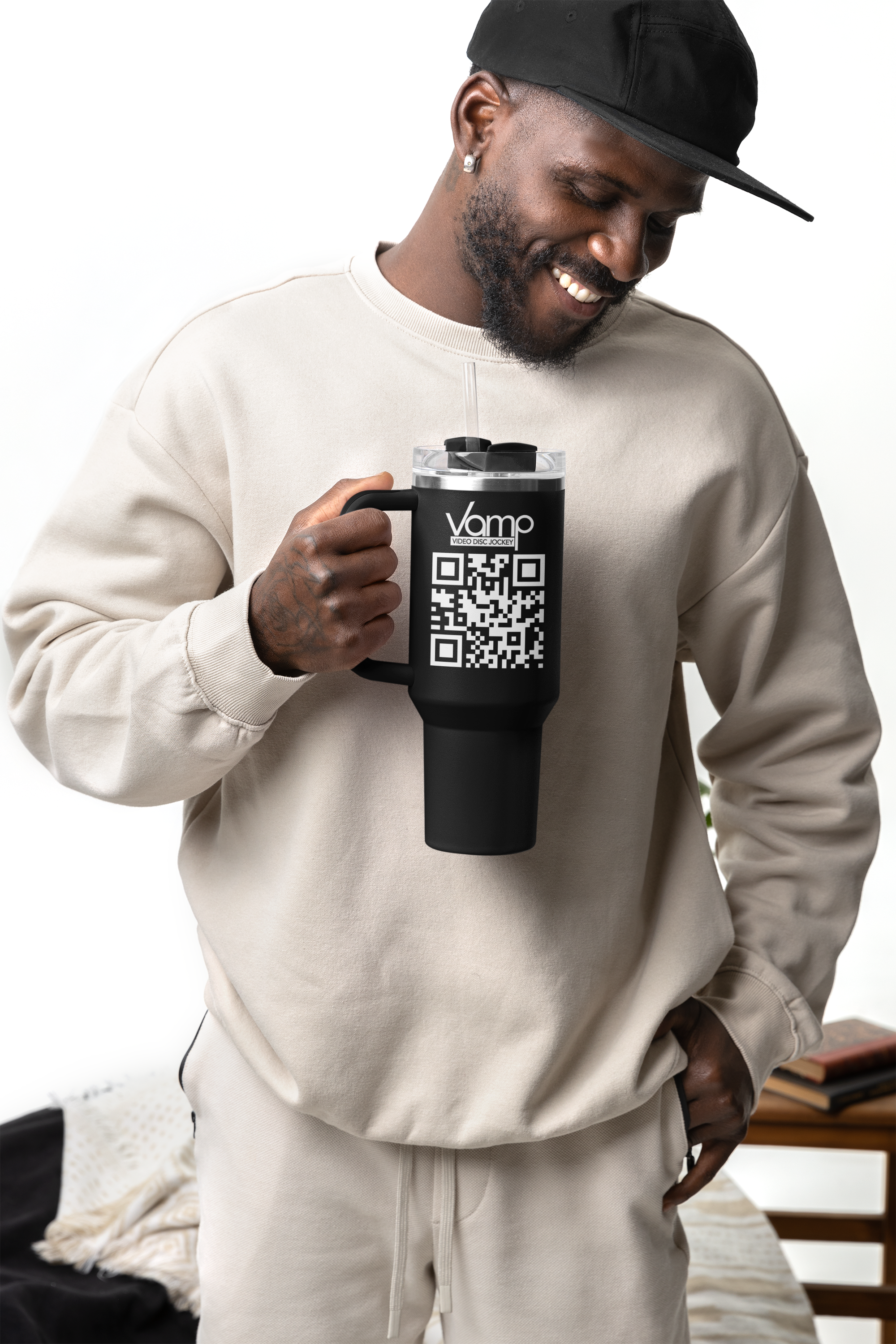 "DJ VAMP" 🎧Insulated Travel Mug - 40oz | Perfect for Music Lovers & On-the-Go Refreshments