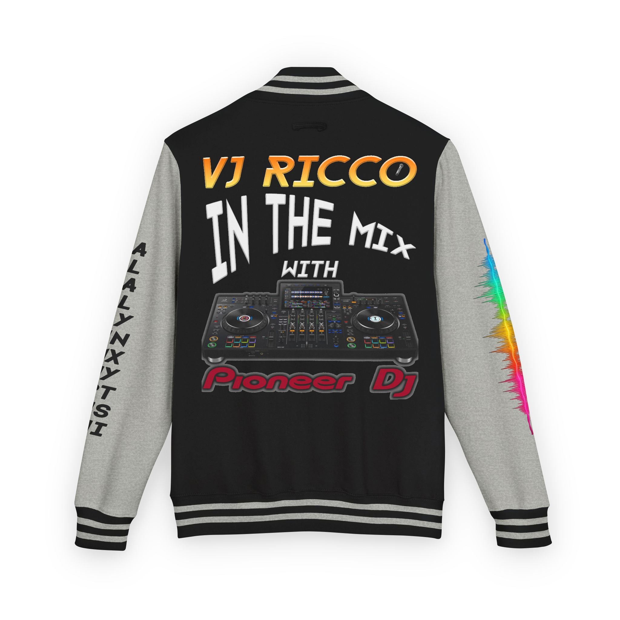 "VJ Ricco"🎤 Unisex Letterman Jacket – Personalize with Name, Year, State & DJ brand