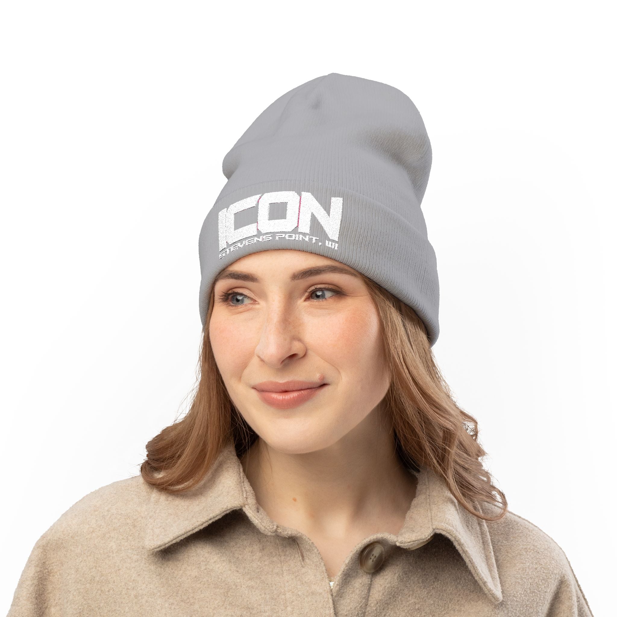 ICON Embroidered Knit Beanie – Cozy Winter Style
