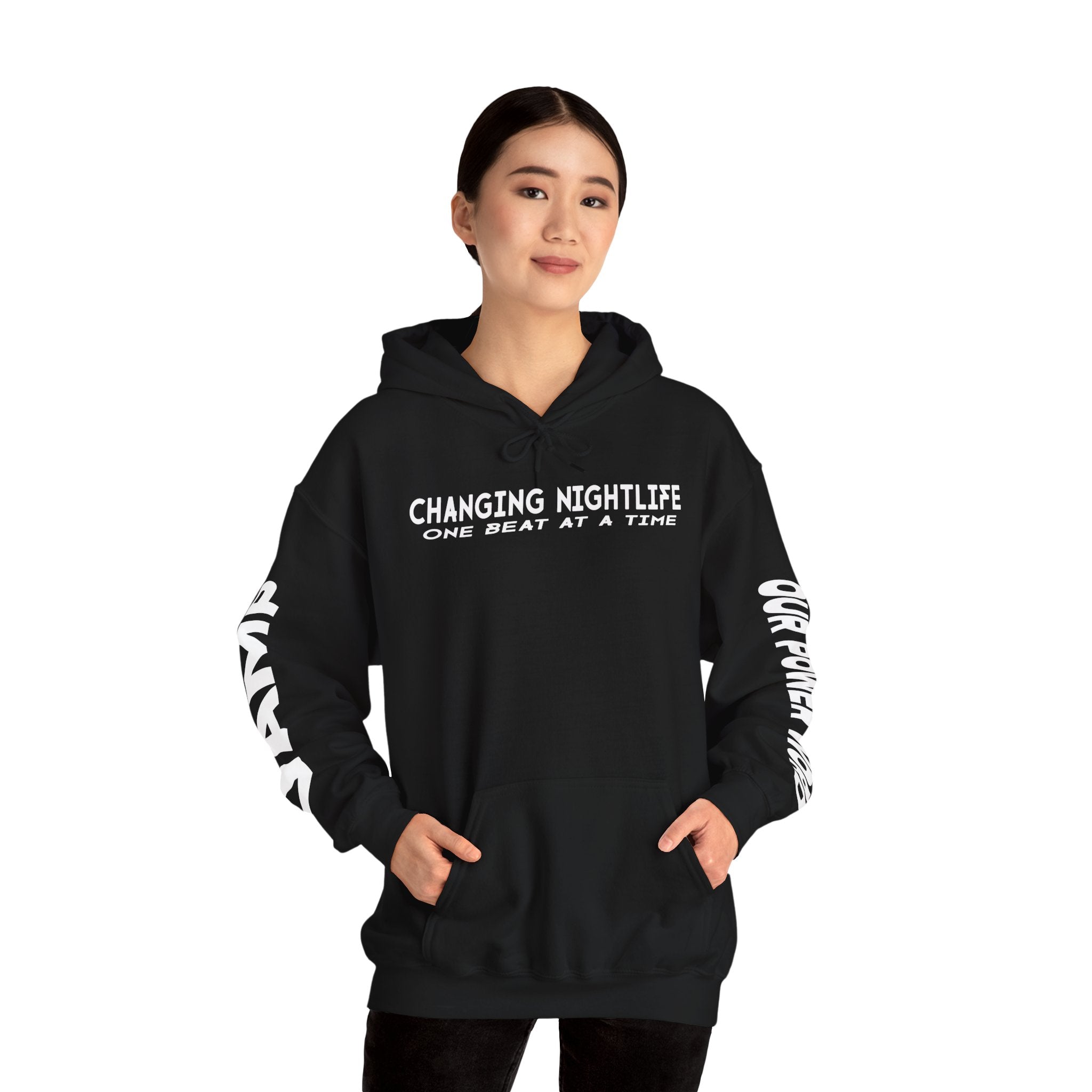 "Nightlife Elements" Customizable Unisex Heavy Blend Hoodie – Personalize w/Power Word