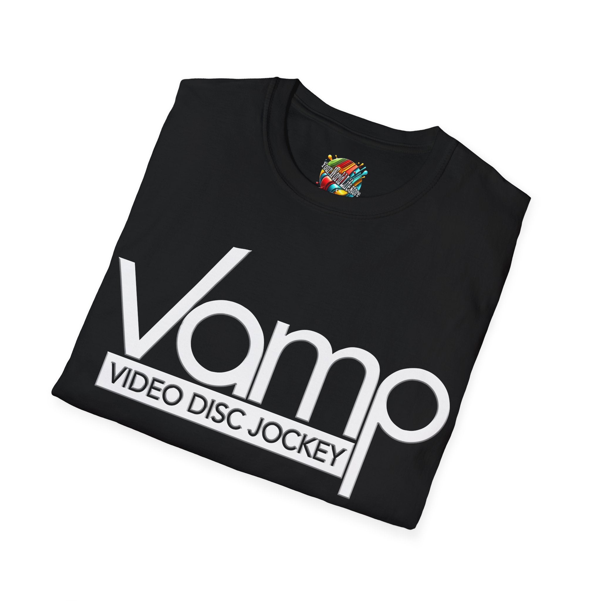"DJ VAMP" 🎧Signature Logo Tee – Bold, Loud, and Made to Move