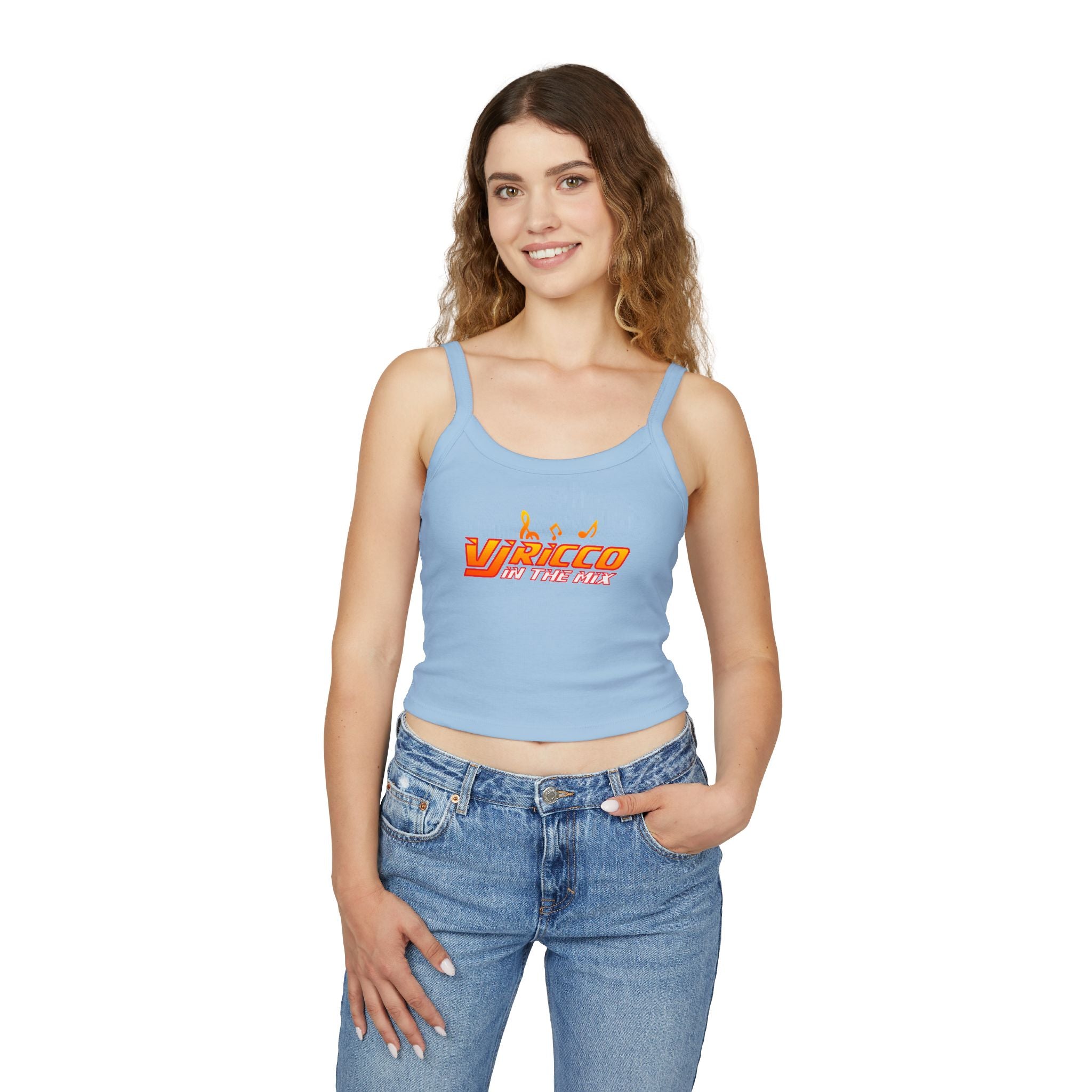 "VJ Ricco"🎤 Women’s Music Vibe Spaghetti Strap Tank – Summer Style, Festival Ready