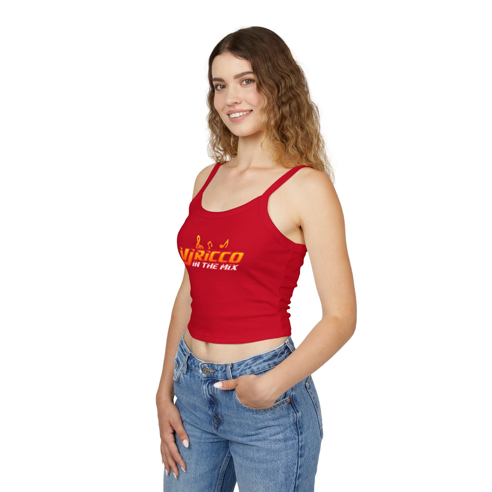 "VJ Ricco"🎤 Women’s Music Vibe Spaghetti Strap Tank – Summer Style, Festival Ready
