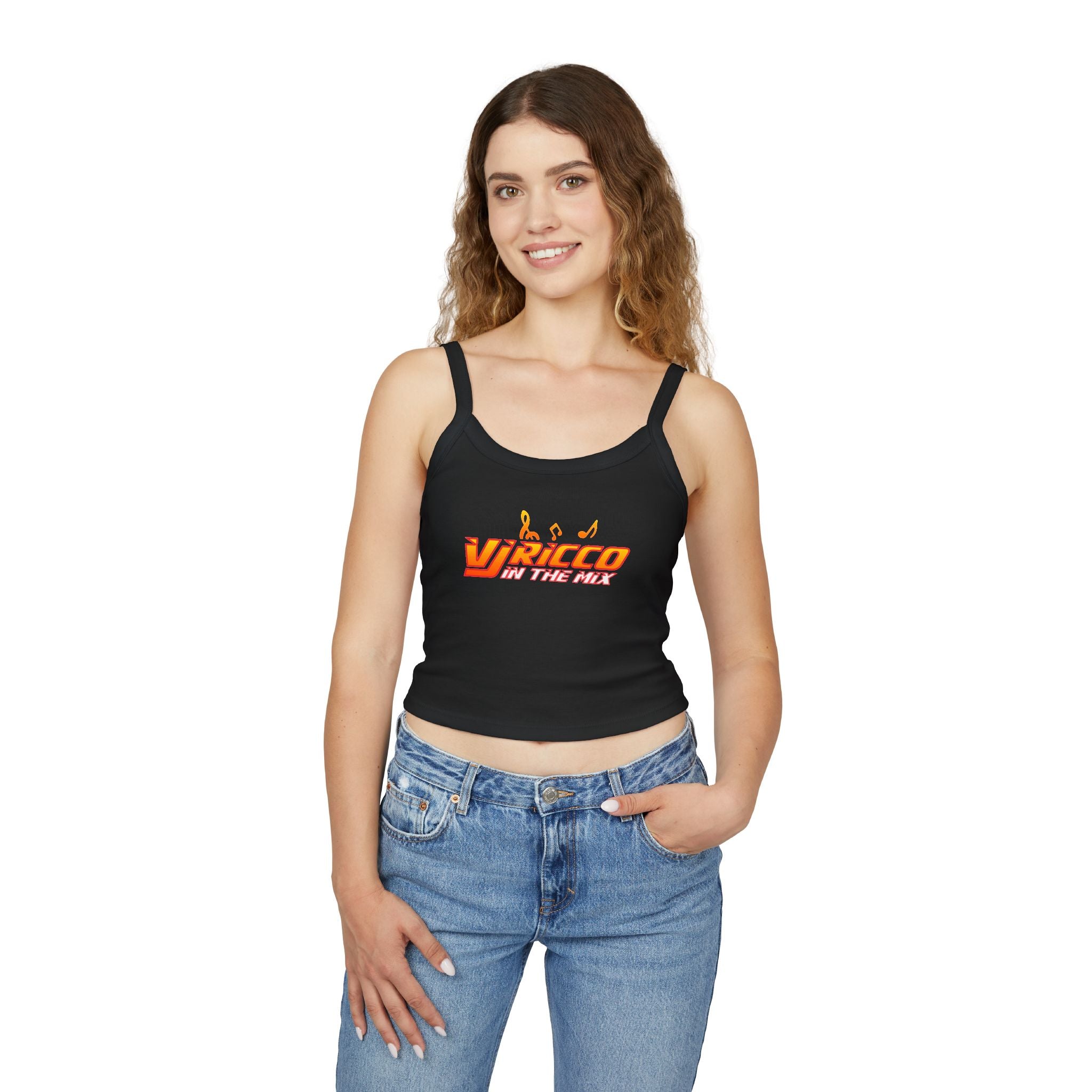 "VJ Ricco"🎤 Women’s Music Vibe Spaghetti Strap Tank – Summer Style, Festival Ready