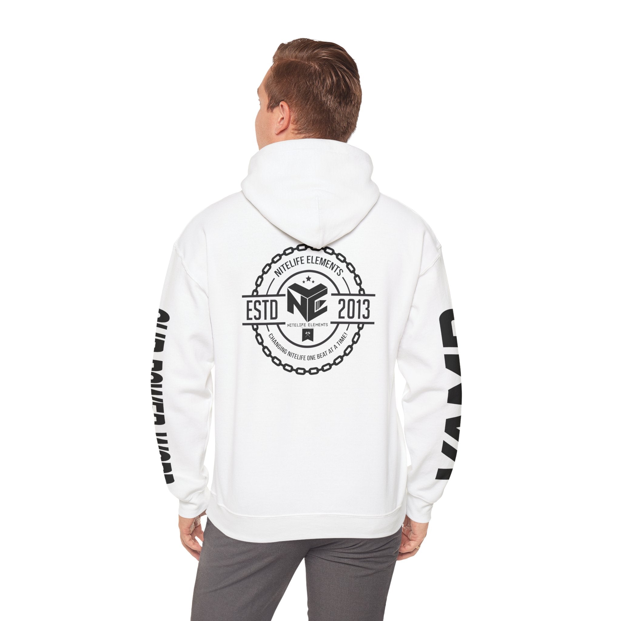 "Nightlife Elements" Customizable Unisex Heavy Blend Hoodie – Personalize w/Power Word