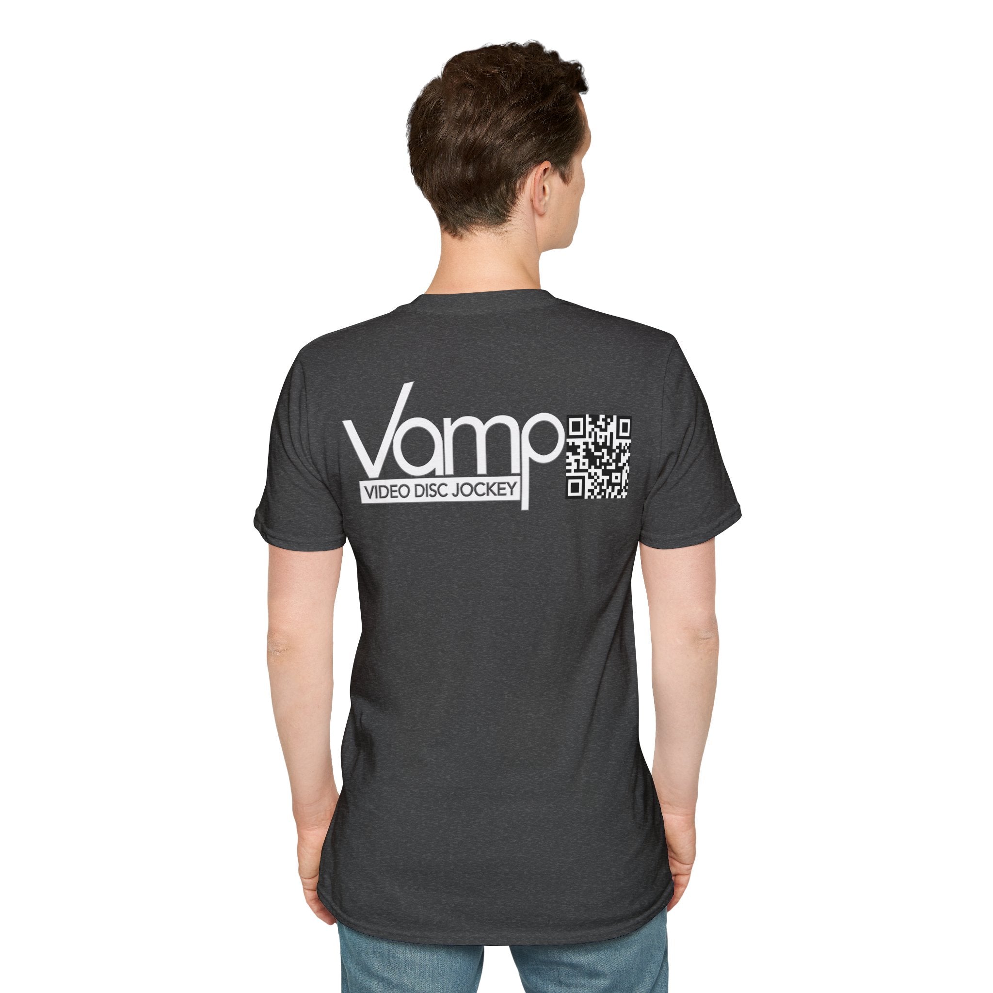 "DJ VAMP" 🎧Personalized Logo Tee – Bold, Loud, and Made to Move - QR