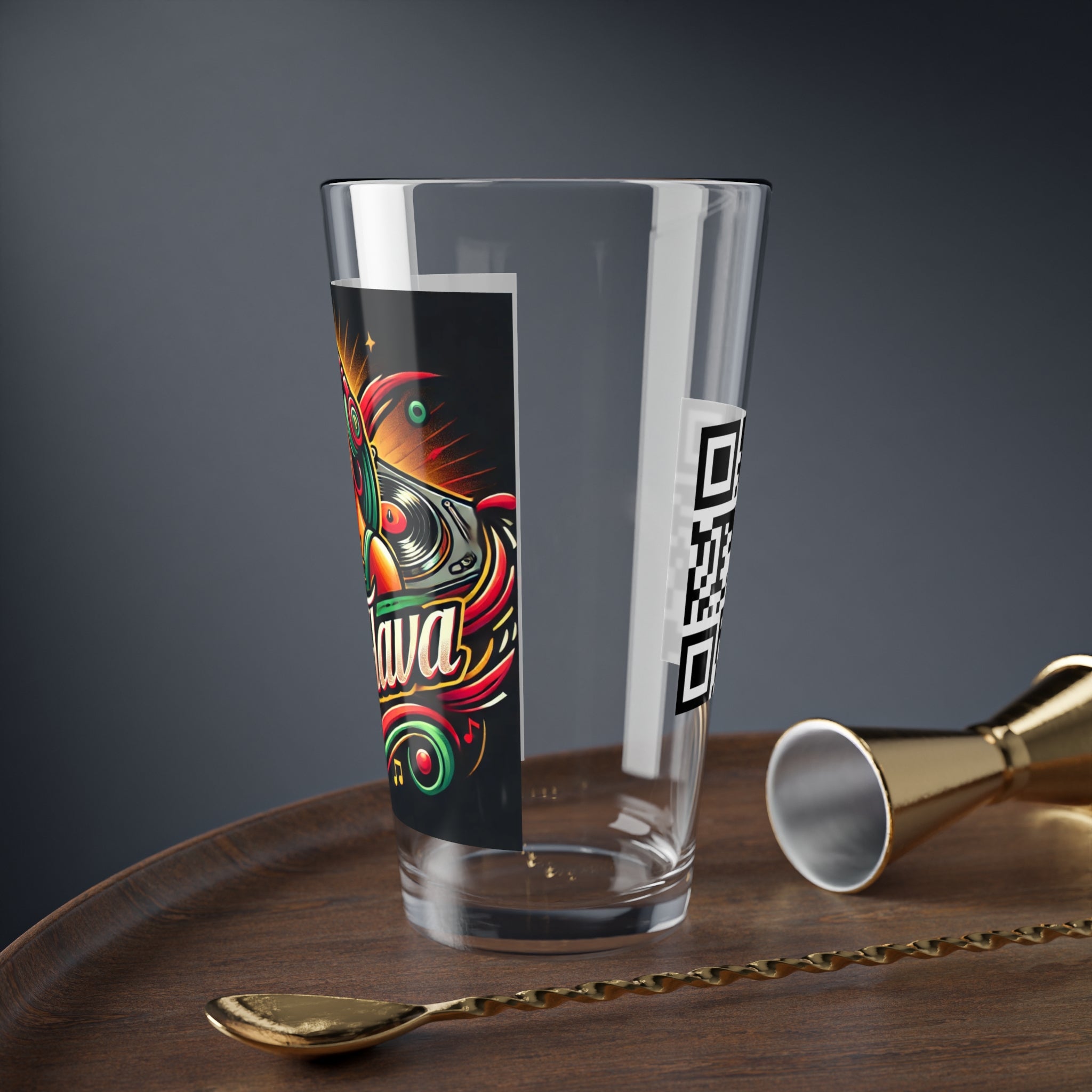 "DJ NicaFlava" Mixing Glass, 16oz