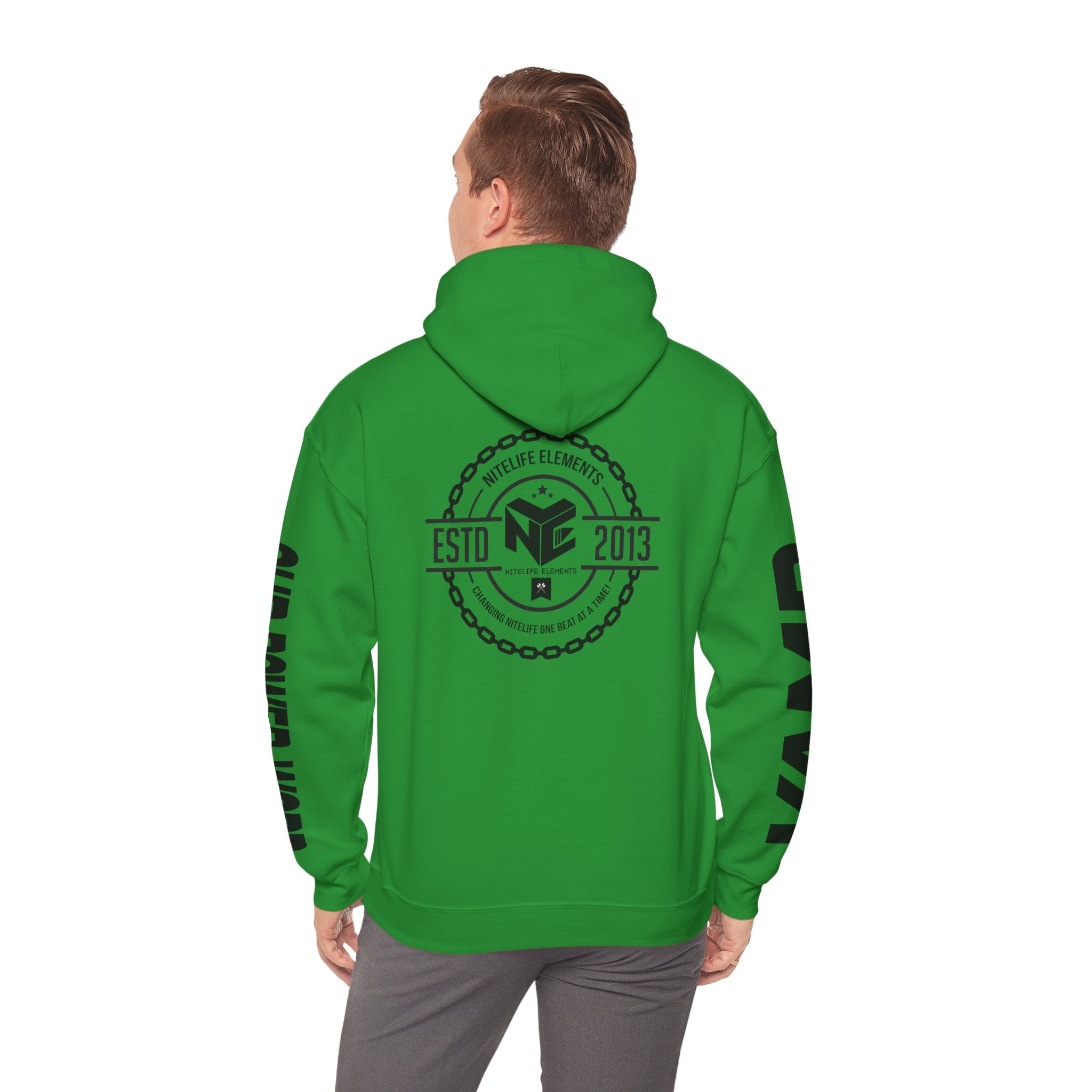 "Nightlife Elements" Customizable Unisex Heavy Blend Hoodie – Personalize w/Power Word