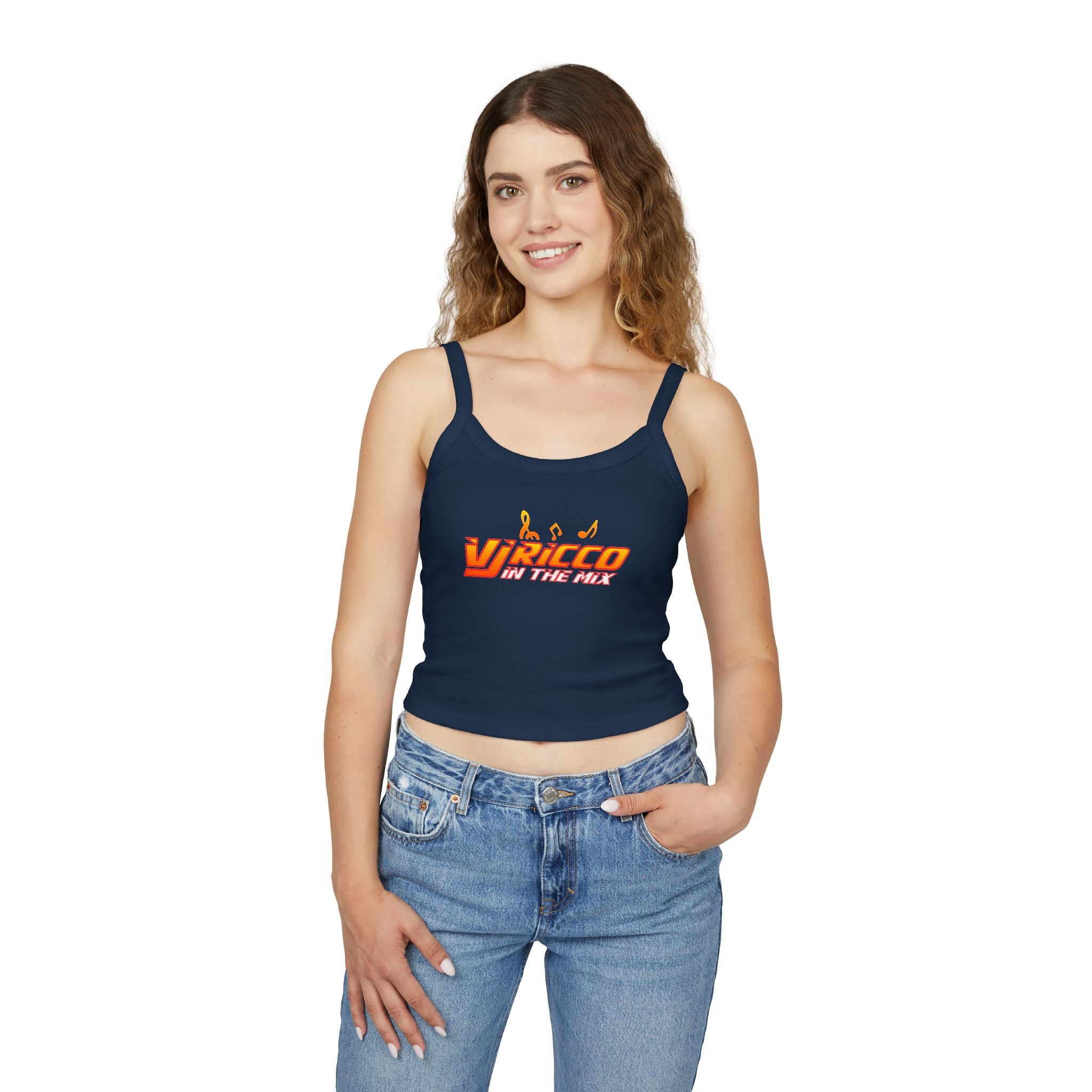 "VJ Ricco"🎤 Women’s Music Vibe Spaghetti Strap Tank – Summer Style, Festival Ready