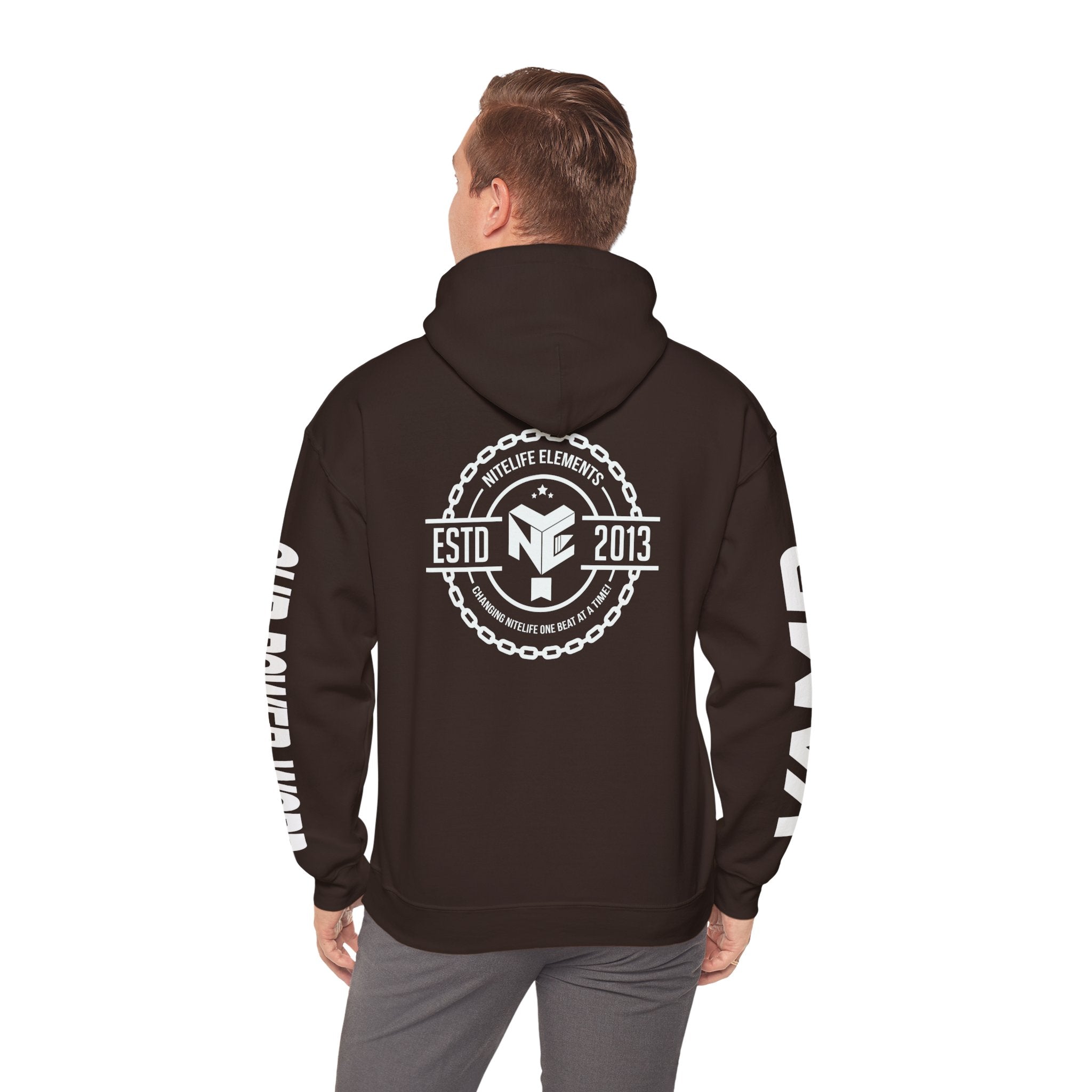 "Nightlife Elements" Customizable Unisex Heavy Blend Hoodie – Personalize w/Power Word