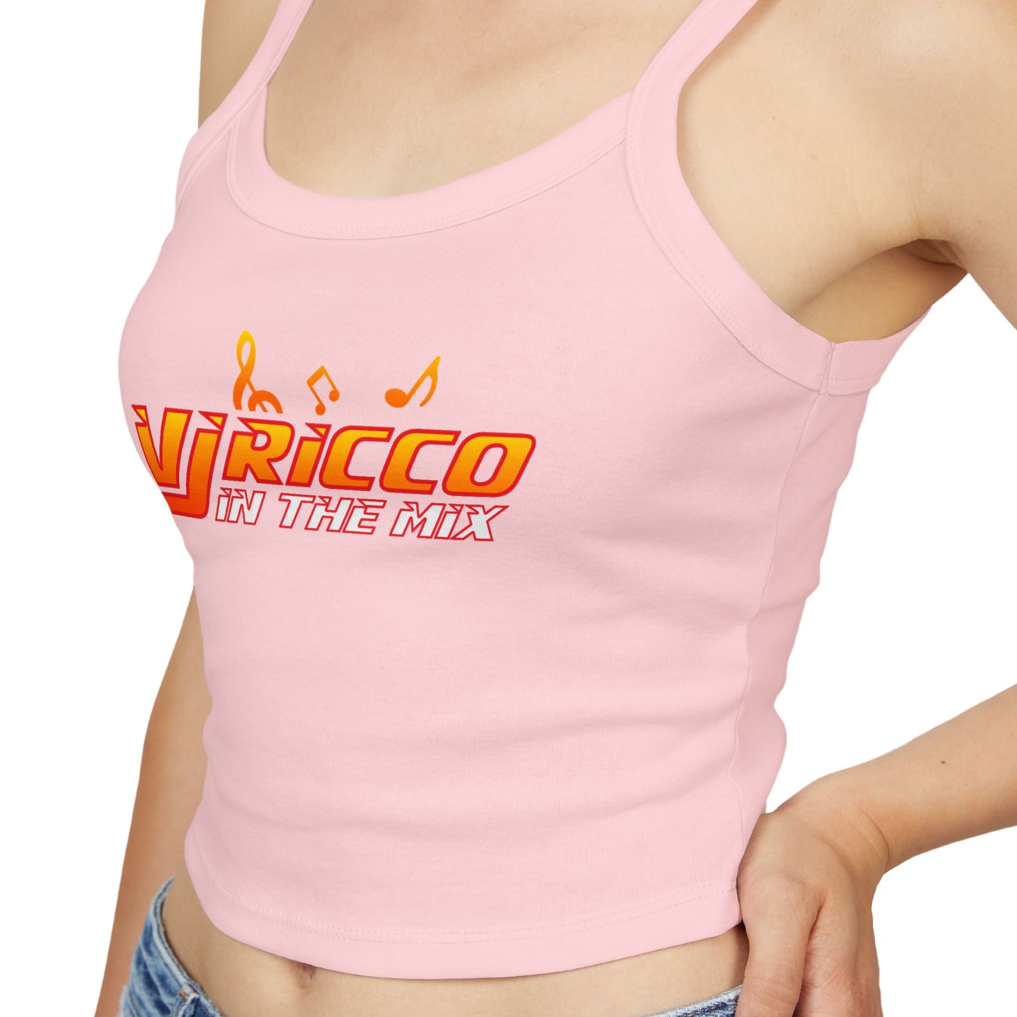 "VJ Ricco"🎤 Women’s Music Vibe Spaghetti Strap Tank – Summer Style, Festival Ready