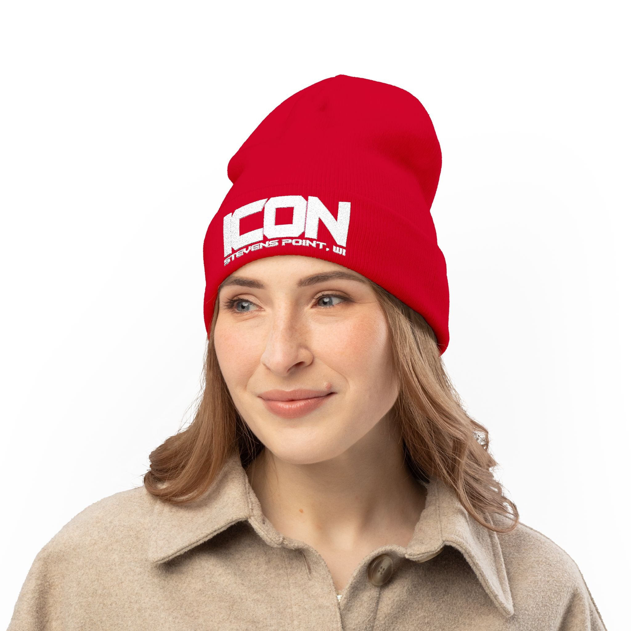 ICON Embroidered Knit Beanie – Cozy Winter Style