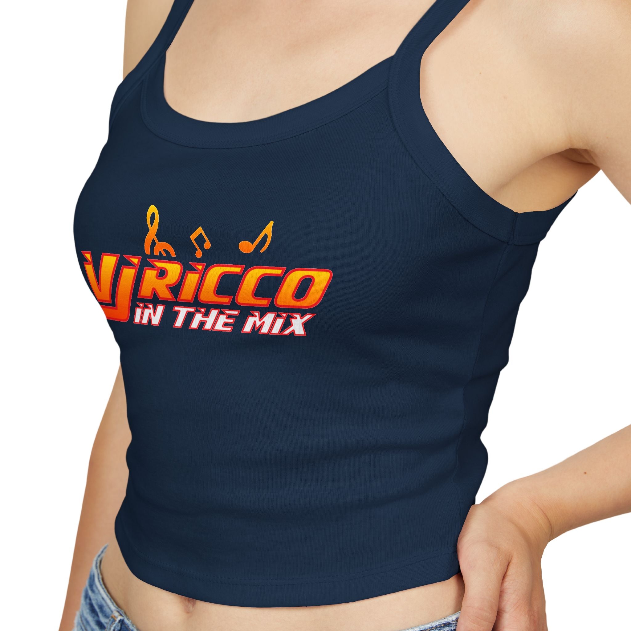 "VJ Ricco"🎤 Women’s Music Vibe Spaghetti Strap Tank – Summer Style, Festival Ready