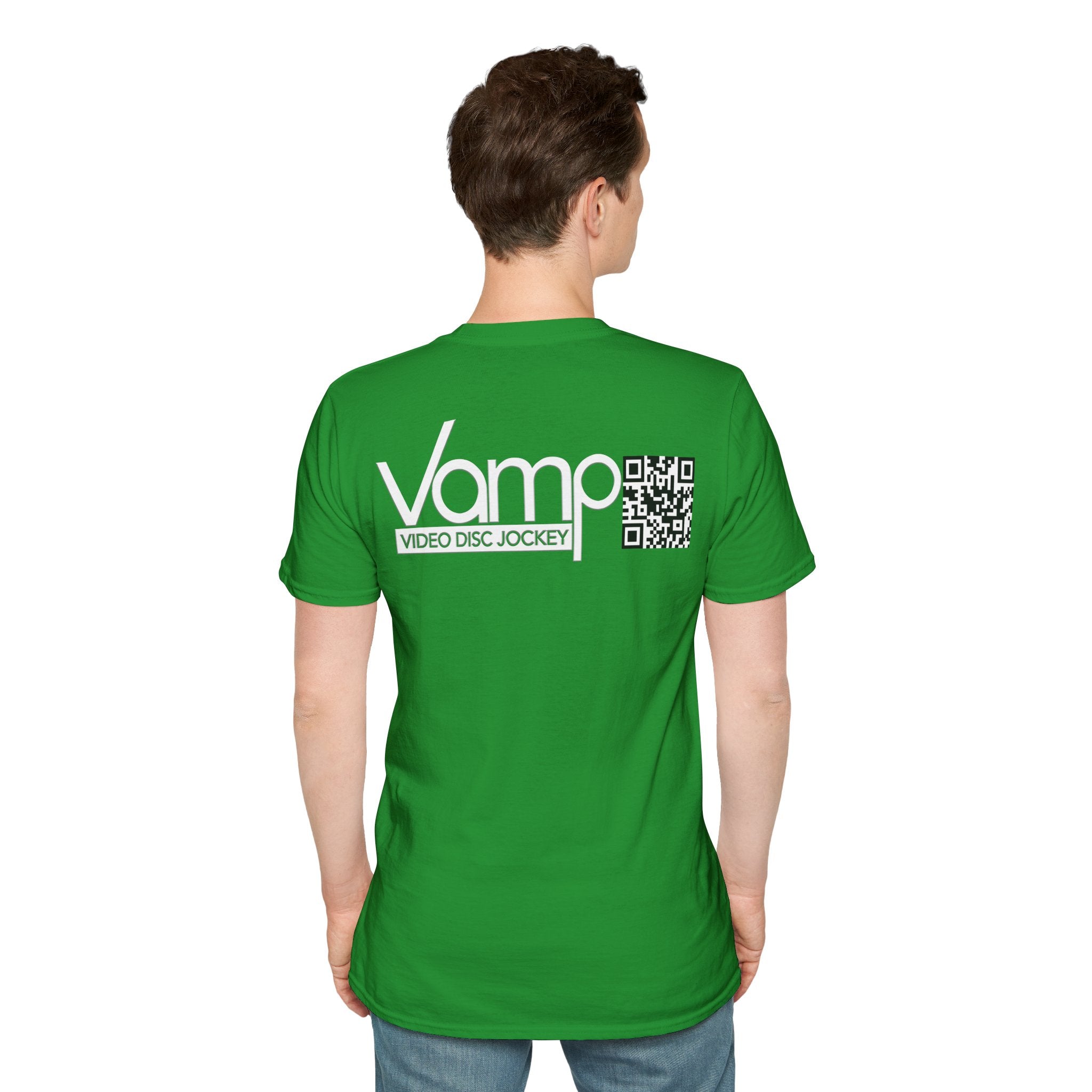 "DJ VAMP" 🎧Personalized Logo Tee – Bold, Loud, and Made to Move - QR