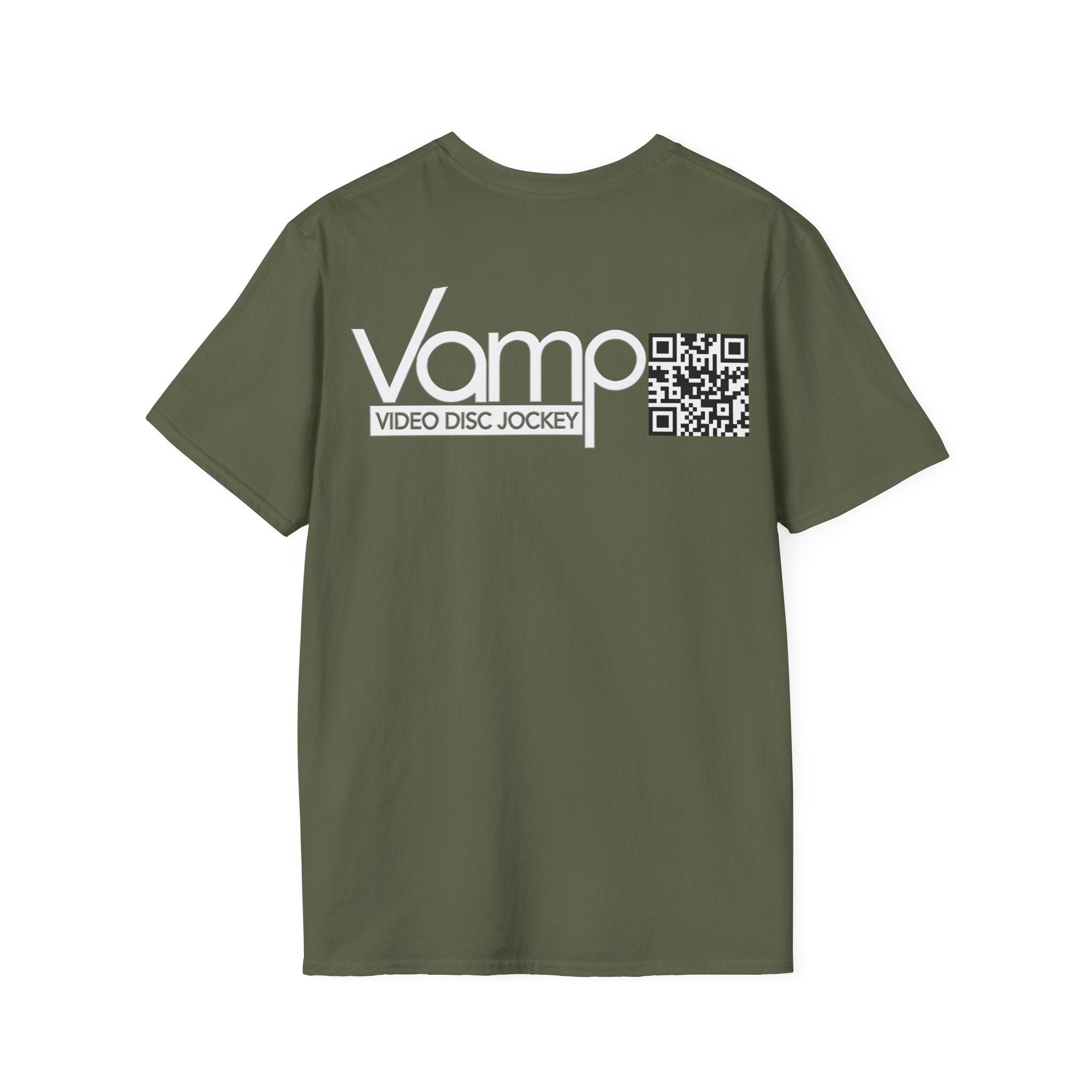"DJ VAMP" 🎧Personalized Logo Tee – Bold, Loud, and Made to Move - QR