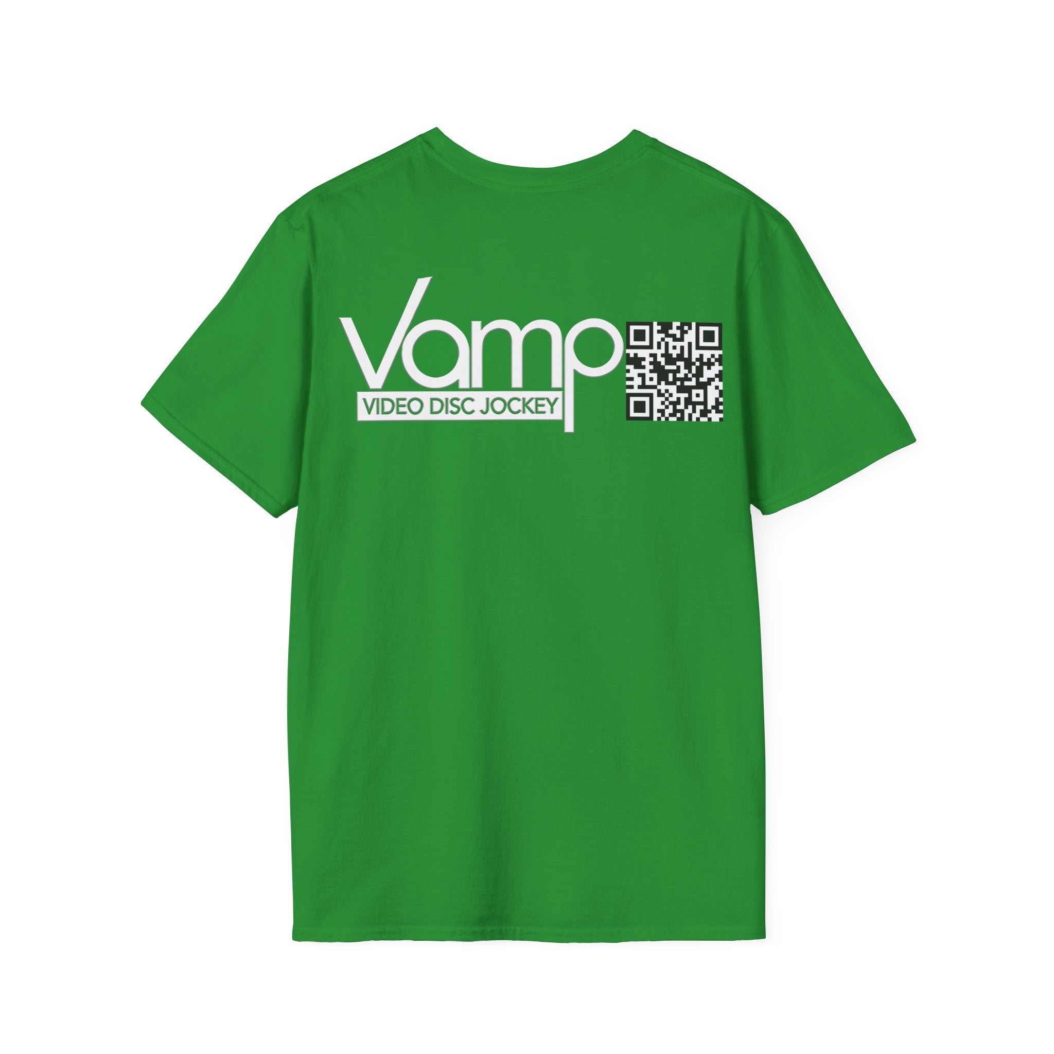 "DJ VAMP" 🎧Personalized Logo Tee – Bold, Loud, and Made to Move - QR