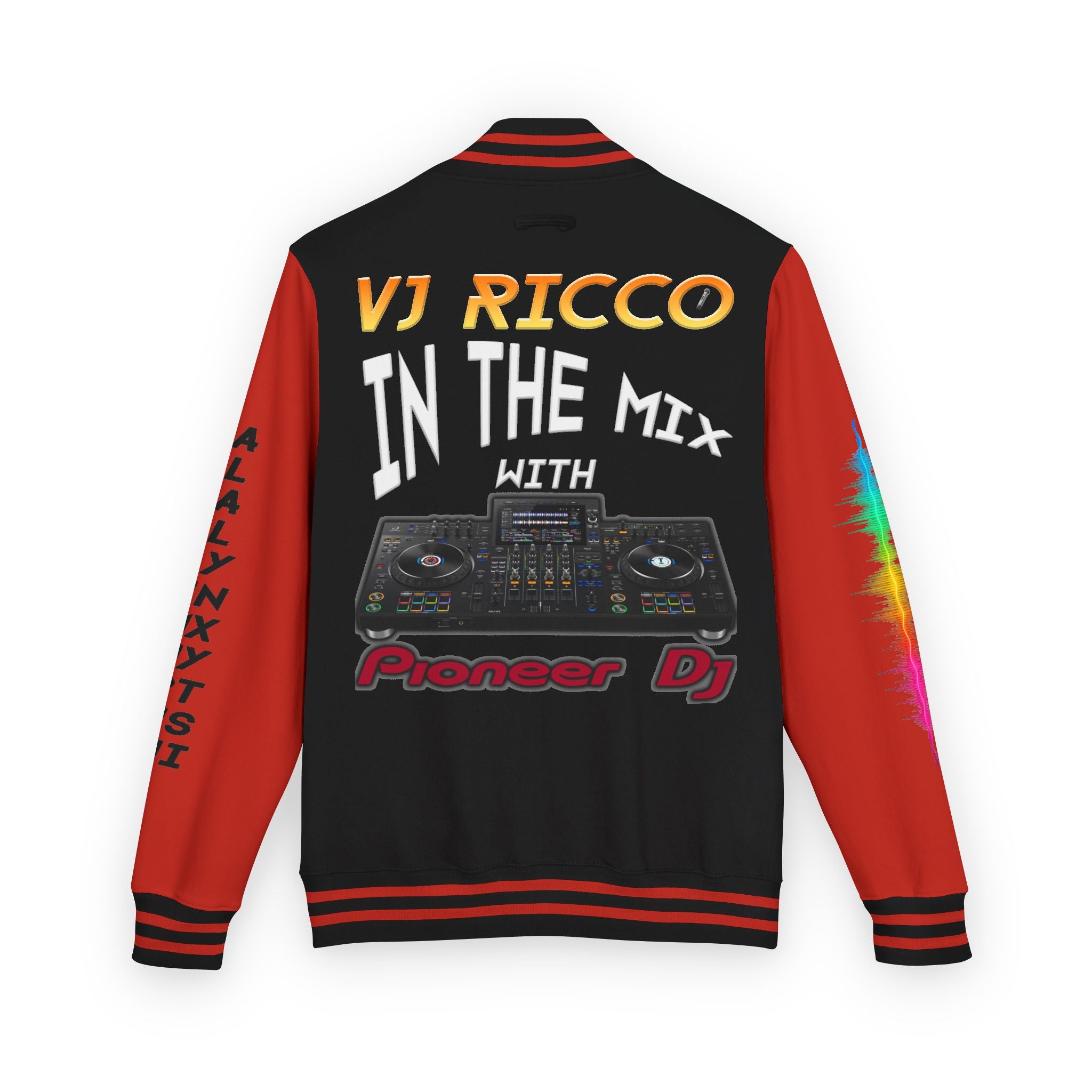 "VJ Ricco"🎤 Unisex Letterman Jacket – Personalize with Name, Year, State & DJ brand