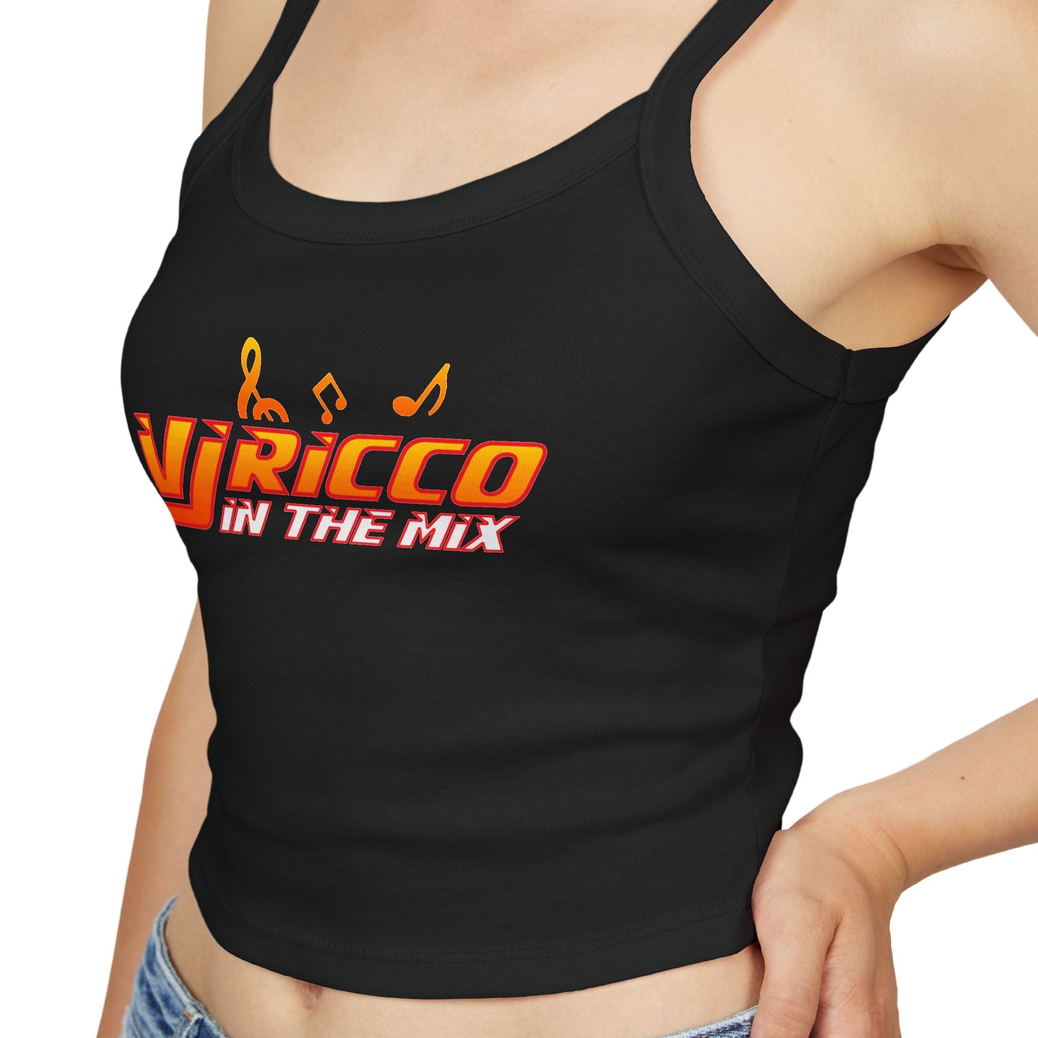 "VJ Ricco"🎤 Women’s Music Vibe Spaghetti Strap Tank – Summer Style, Festival Ready