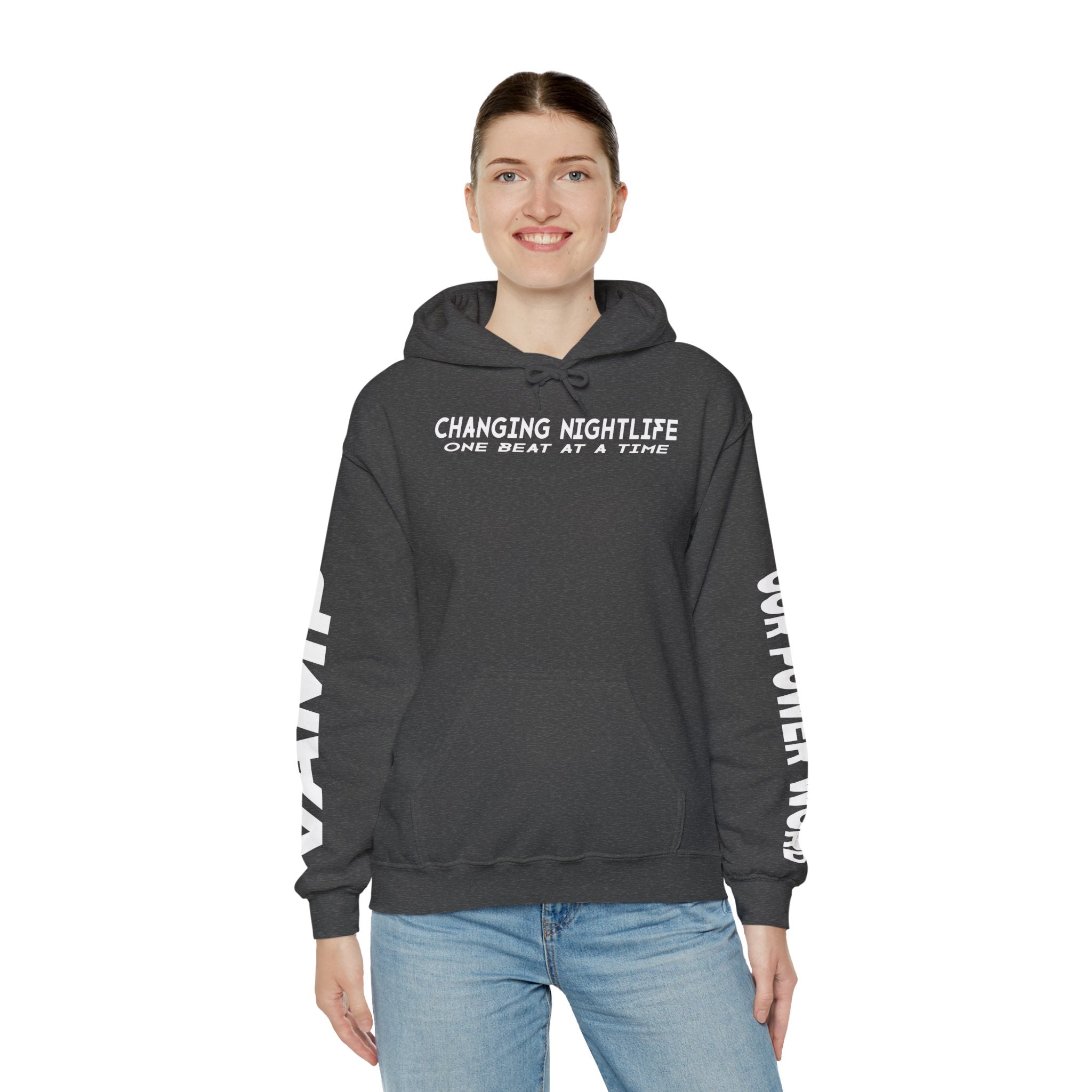 "Nightlife Elements" Customizable Unisex Heavy Blend Hoodie – Personalize w/Power Word