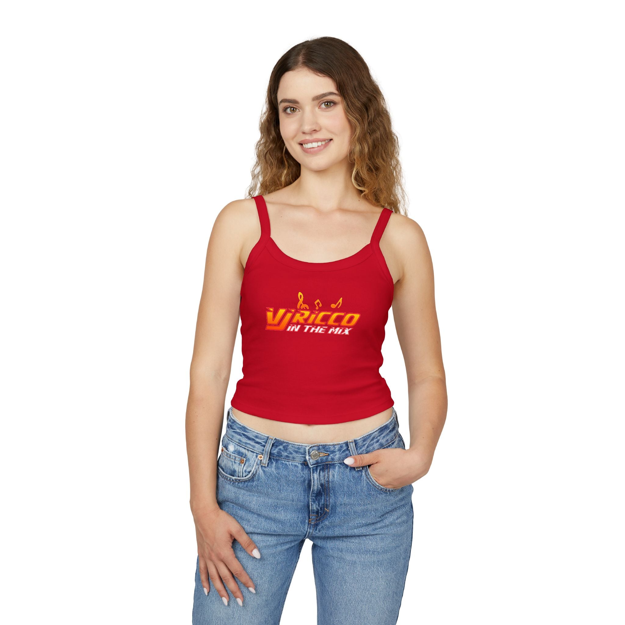 "VJ Ricco"🎤 Women’s Music Vibe Spaghetti Strap Tank – Summer Style, Festival Ready